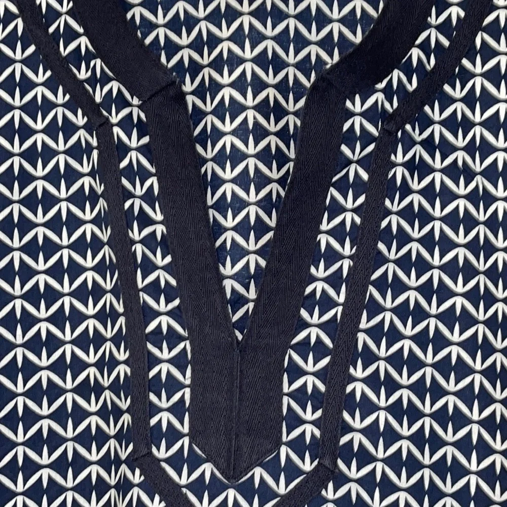 J. Crew Blue & White Cotton V Neck Tunic Sz. Small - Picture 9 of 9